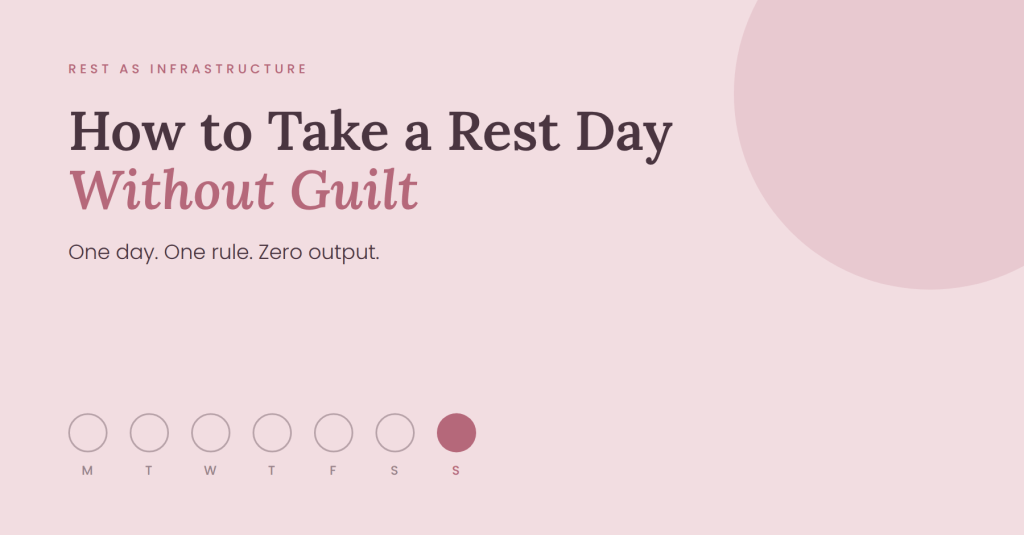 How to Take a Rest Day Without Guilt: The One-Rule Day That Actually Restores&nbsp;You